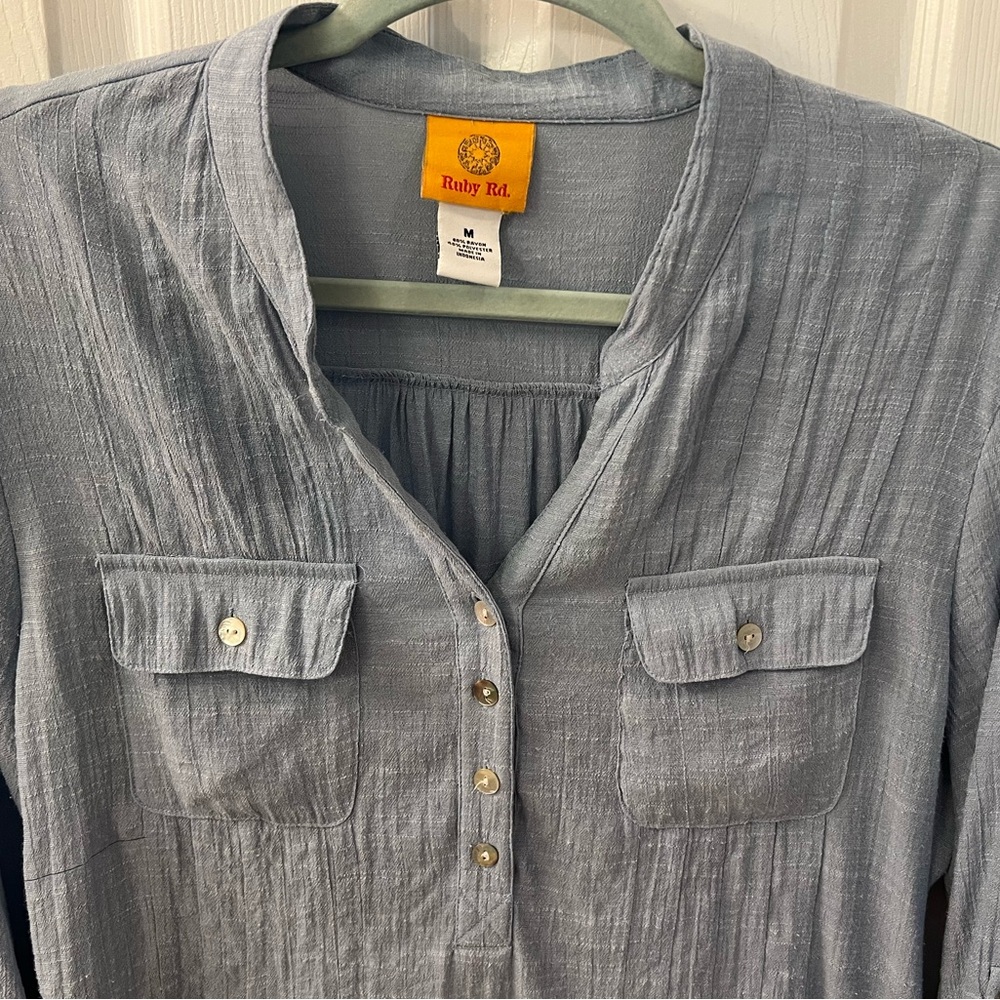 2-Ruby Rd Tops Blue & Yellow Sz M & PM - Picture 7 of 11